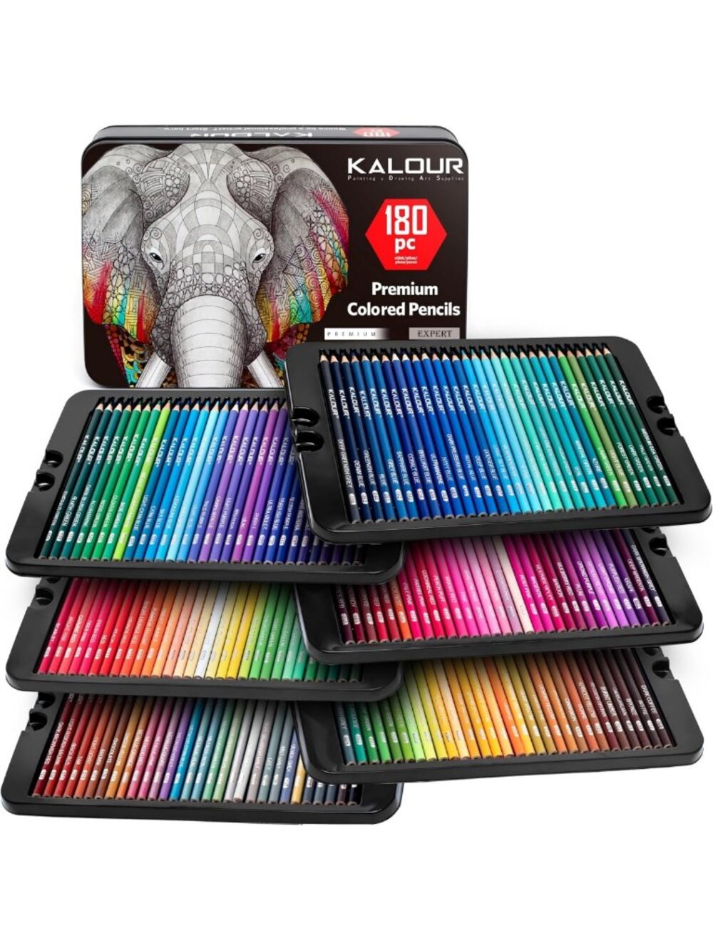 180 Colored Pencil Set for Artists - Soft Core, Metallic Colors, Ideal for